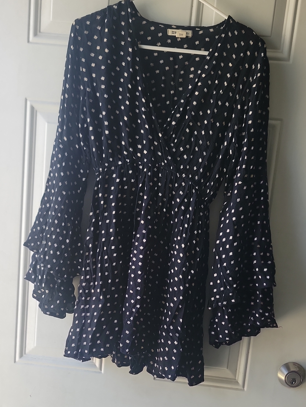 Billabong Blsck Floral Print Long Sleeve Mini Dress